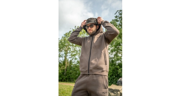 AVID - Mikina Compound Zip Hoodie Peat Brown vel. M