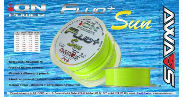 AWA-SHIMA - Vlasec Ion Power Fluo+ Sun 0,286 mm 600 m