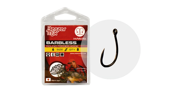 BENZAR MIX - Háčky bez protihrotu Barbless Round Feeder Horog vel. 10 8 ks