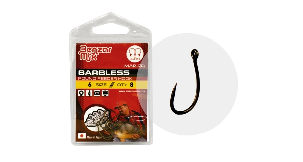 BENZAR MIX - Háčky bez protihrotu Barbless Round Feeder Horog vel. 6 8 ks