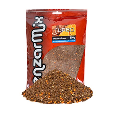 BENZAR MIX - Krmná směs Turbo Groundbait Fluo 800 g Čokoláda, Pomeranč