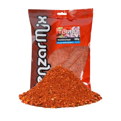 BENZAR MIX - Krmná směs Turbo Groundbait Fluo 800 g Jahoda, oliheň