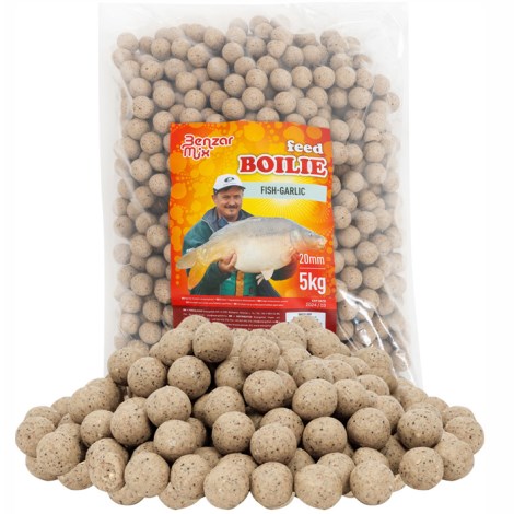 BENZAR MIX - Krmné boilie 20 mm 5 kg Ryba česnek