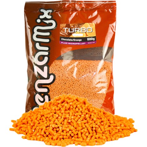 BENZAR MIX - Pelety Fluo Turbo Pellet Čokoláda Pomeranč 1,5 mm 800 g