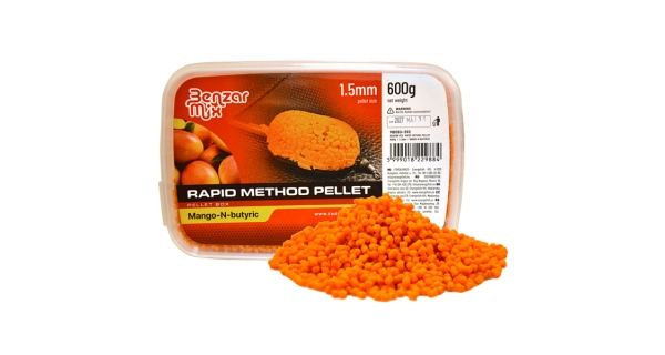BENZAR MIX - Pelety Rapid Method Pellet Mango Kyselina máselná 1,5 mm 600 g