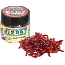 BENZAR MIX - Umělí červi Jelly Baits Baby Worm Červená 20 ks