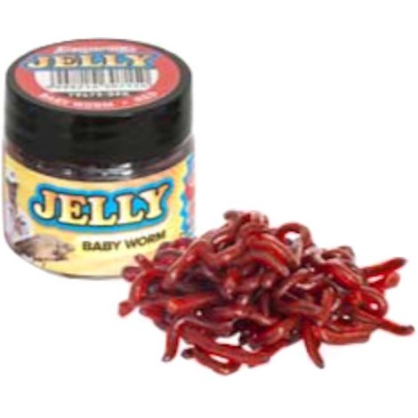 BENZAR MIX - Umělí červi Jelly Baits Baby Worm Červená 20 ks