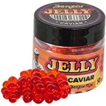 BENZAR MIX - Umělí červi Jelly Baits Caviar Červená 50 ks