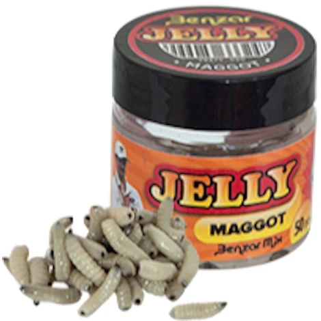 BENZAR MIX - Umělí červi Jelly Baits Maggot Bílá 50 ks