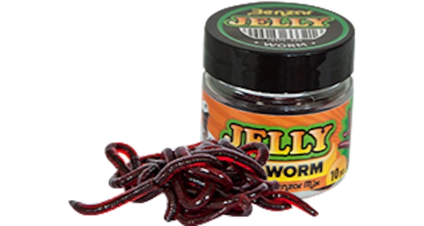 BENZAR MIX - Umělí červi Jelly Baits Worm Červená 10 ks