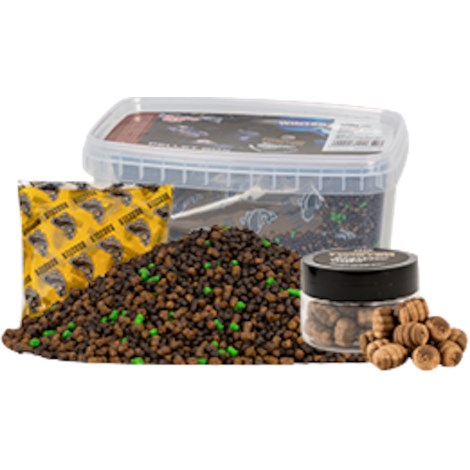 BENZAR MIX - Zimní sada Pellet box + aroma + boilies Concourse Twister Green Betain 400 g 150 ml 30 ml