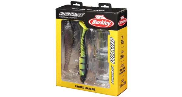 BERKLEY - Dárkový set gumových nástrah a panáků Powerbait Celebration Set Cullshad Shallow 20 cm 79 g Limited Edition