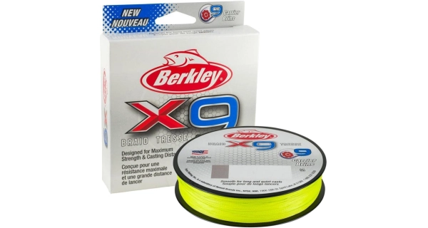 BERKLEY - Pletená šňůra X9 Braid Fluo Green 0,30 mm 31,5 kg 150 m