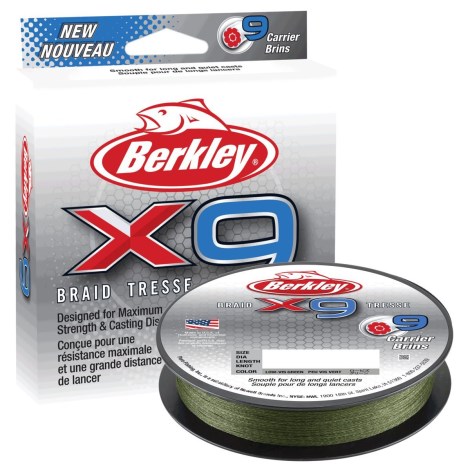 BERKLEY - Šňůra X9 Low Vis Green 150 m 0,10 mm 9 kg