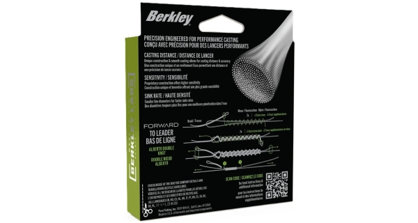 BERKLEY - Spékaná šňůra Forward Low-Vis Green 0,15 mm 6,9 kg 150 m