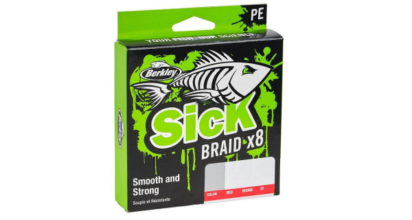 BERKLEY - Splétaná šňůra SicK Braid Červená 0,10 mm 7,5 kg 150 m