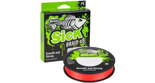 BERKLEY - Splétaná šňůra SicK Braid Červená 0,12 mm 11,2 kg 150 m