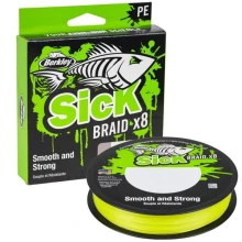 BERKLEY - Splétaná šňůra SicK Braid Hi-Vis Žlutá 0,12 mm 11,20 kg 150 m