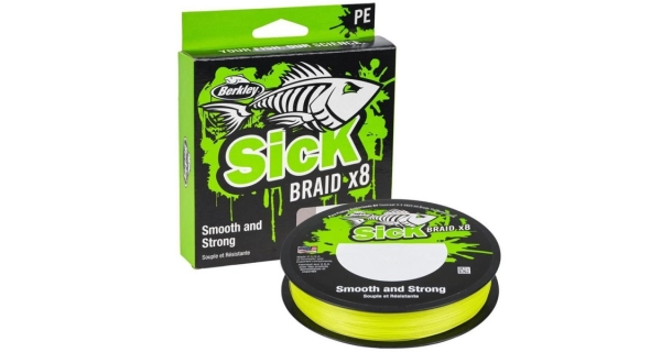 BERKLEY - Splétaná šňůra SicK Braid Hi-Vis Žlutá 0,12 mm 11,20 kg 150 m
