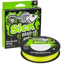 BERKLEY - Splétaná šňůra SicK Braid Hi-Vis Žlutá 0,23 mm 23,6 kg 150 m