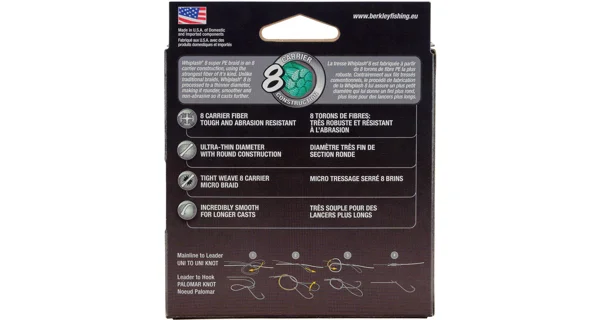 BERKLEY - Splétaná šňůra Whiplash 8 Green 0,20 mm 27,7 kg 150 m