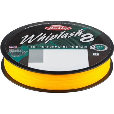 BERKLEY - Splétaná šňůra Whiplash 8 Yellow 0,14 mm 19,2 kg 300 m