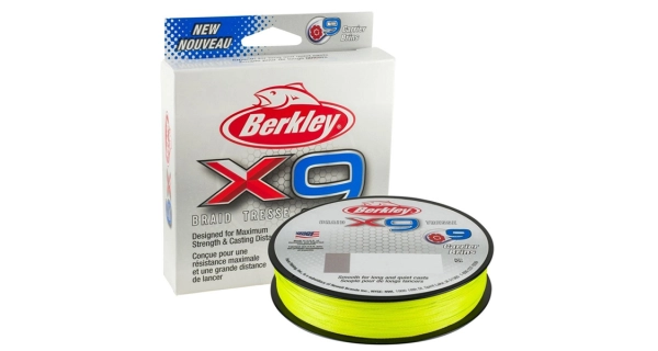 BERKLEY - Splétaná šňůra X9 Fluo Green 0,17 mm 17 kg 150 m