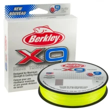 BERKLEY - Splétaná šňůra X9 Fluo Green 0,25 mm 27 kg 150 m