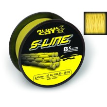 BLACK CAT - Pletená sumcová šňůra S-Line 0,55 mm 300 m 70 kg žlutá