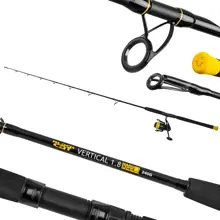 BLACK CAT - Prut Hard Core Combo Vertical Rod 1,8 m 240 g + Naviják Black Passion FD 50