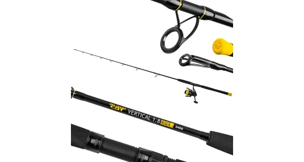 BLACK CAT - Prut Hard Core Combo Vertical Rod 1,8 m 240 g + Naviják Black Passion FD 50