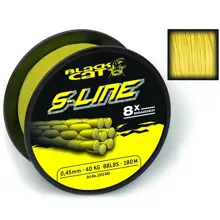 BLACK CAT - Splétaná šňůra S-Line Žlutá 0,38 mm 40 kg 3000 m