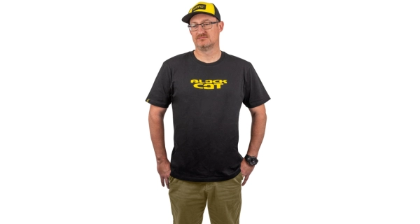 BLACK CAT - Tričko Logo Black T-Shirt vel. M