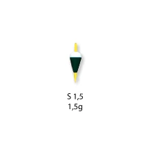 BUBENÍK - Splávek na dravce bílá + zelená 1,5 g