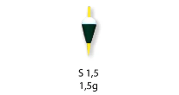 BUBENÍK - Splávek na dravce bílá + zelená 1,5 g