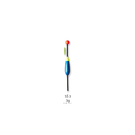 BUBENÍK - Splávek štika průběžný žlutá + modrá 3 g