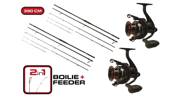 CARP EXPERT - Duo Pack Prut Max2 Double Tip 3,9 m + Naviják Max2 DT 6000 1+1