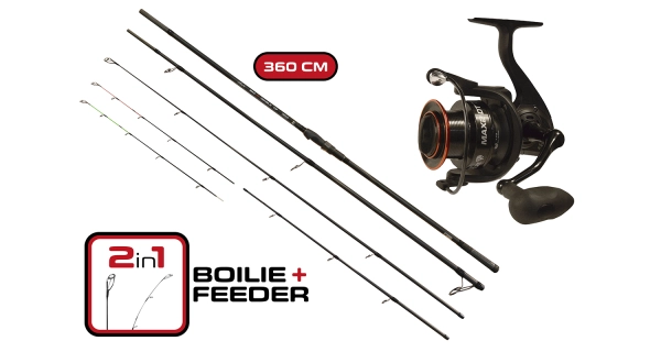 CARP EXPERT - Feeder set Prut Max2 Double Tip 3,6 m + Naviják Max2 DT 6000