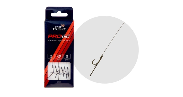 CARP EXPERT - Hotový návazec Pro Method Hair Rig vel. 8 Hrot 7 mm 6 ks