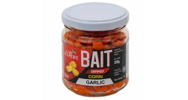CARP EXPERT - Kukuřice v dipu Bait Dipped Corn Česnek 212 ml