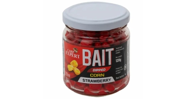 CARP EXPERT - Kukuřice v dipu Bait Dipped Corn Jahoda 212 ml