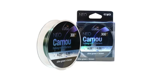 CARP EXPERT - Monofilní vlasec Neo Camou Olive Green + Brown 0,30 mm 11,7 kg 300 m