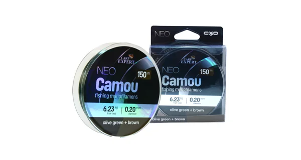 CARP EXPERT - Monofilní vlasec Neo Camou Olive Green + Brown 0,40 mm 24,7 kg 150 m
