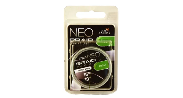 CARP EXPERT - Pletená návazcová šňůra Neo Frefall 15 lb 10 m Camou Green
