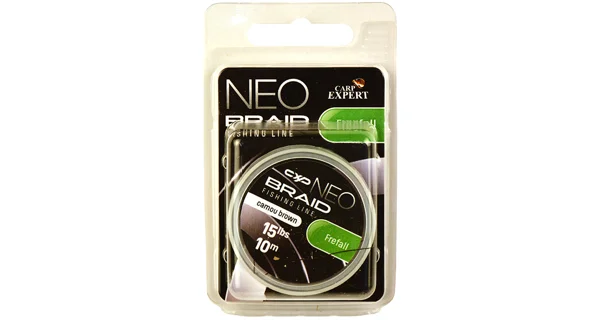 CARP EXPERT - Pletená návazcová šňůra Neo Frefall 35 lb 10 m Camou Brown