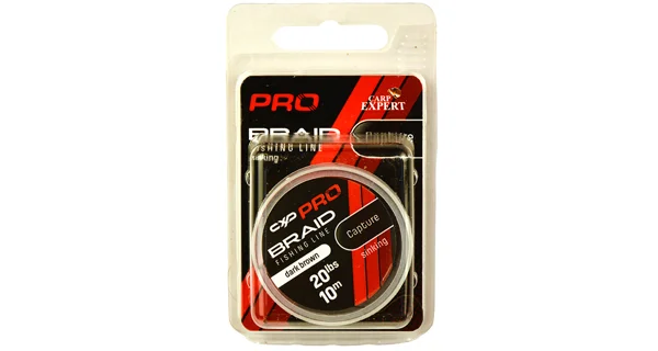 CARP EXPERT - Pletená návazcová šňůra Pro Capture 30 lb 10 m Dark Brown