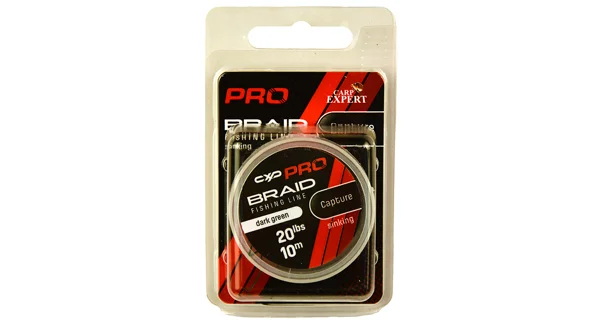 CARP EXPERT - Pletená návazcová šňůra Pro Capture 30 lb 10 m Dark Green