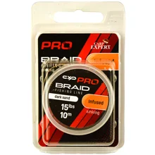 CARP EXPERT - Pletená návazcová šňůra Pro Infused 25 lb 10 m Dark Sand