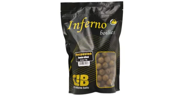 CARP INFERNO - Rozpustné boilies Nutra Line 20 mm 300 ml Banán Oliheň