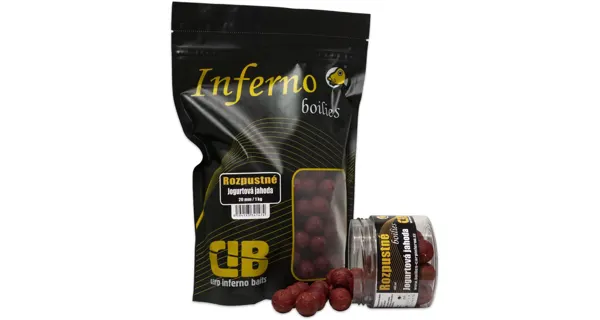 CARP INFERNO - Rozpustné boilies Nutra Line 20 mm 300 ml Jogurtová jahoda